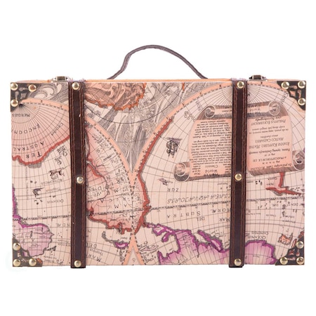 Vintiquewise Old World Map Suitcase QI003030